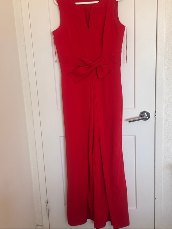 Pants - Elegant Red Sleeveless Knot-Front Maxi Dress